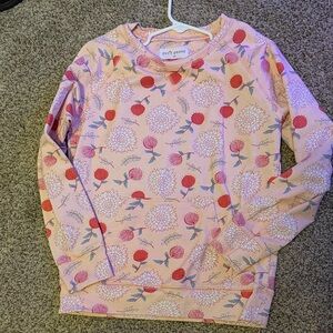 Petit Peony Kids Floral Long Sleeve crew neck sweatShirt - Pink